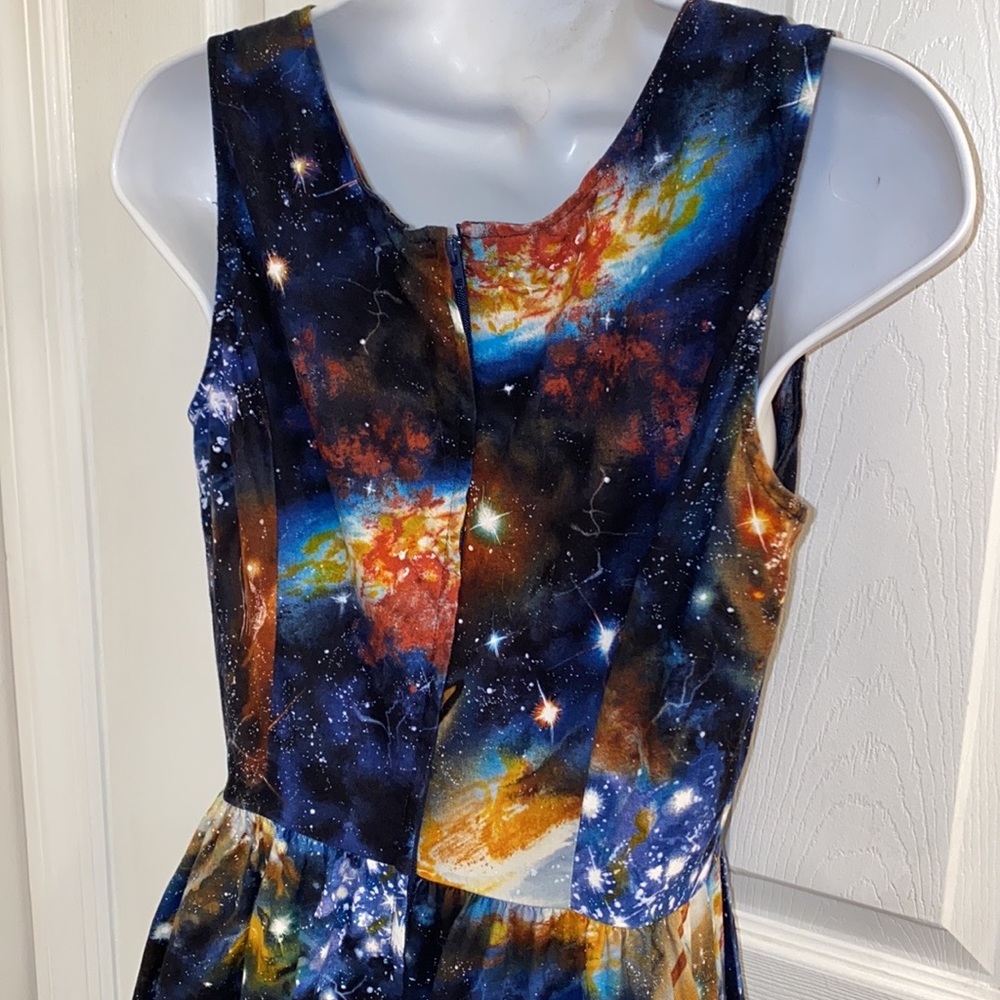 MODCLOTH Vivid Space Cosmic Print A-Line Dress Size Small Look! - Picture 8 of 10